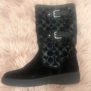 Coach Tinah Black Signature Boots with Box 7.5